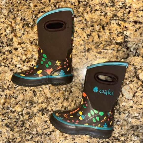 OAKI Kids TODDLER Size 6 Neoprene Snow Boots Like Muck Boots - Picture 2 of 7